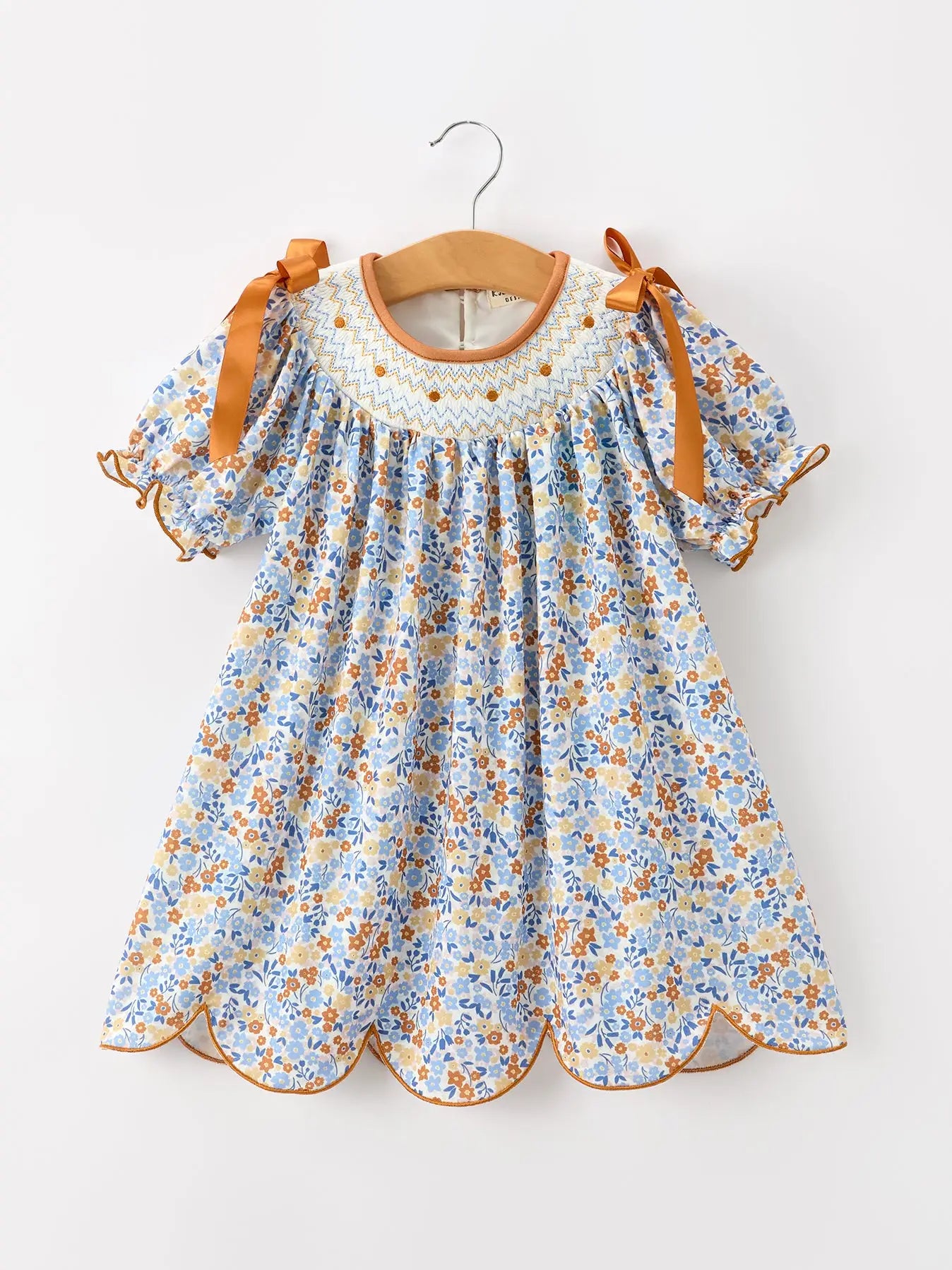 Fall Floral Smock Dress
