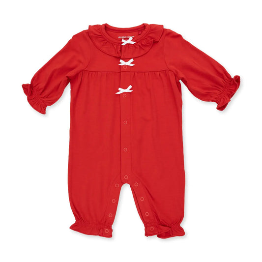 Ribbon Red Ruffle Romper