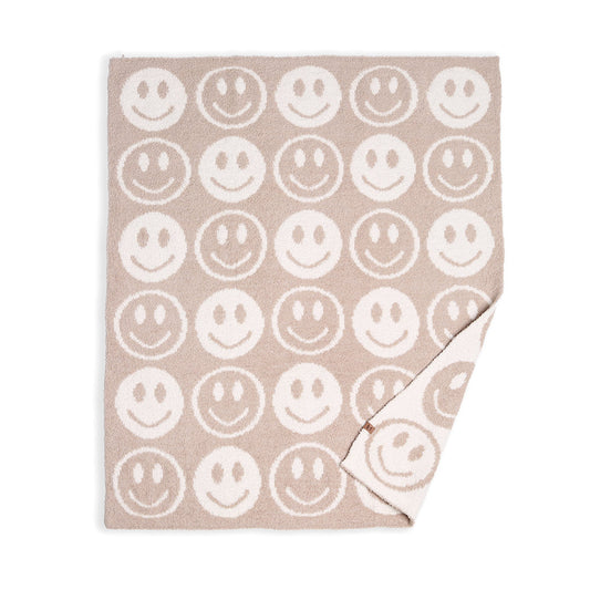 Happy Face Soft  Blanket: Beige