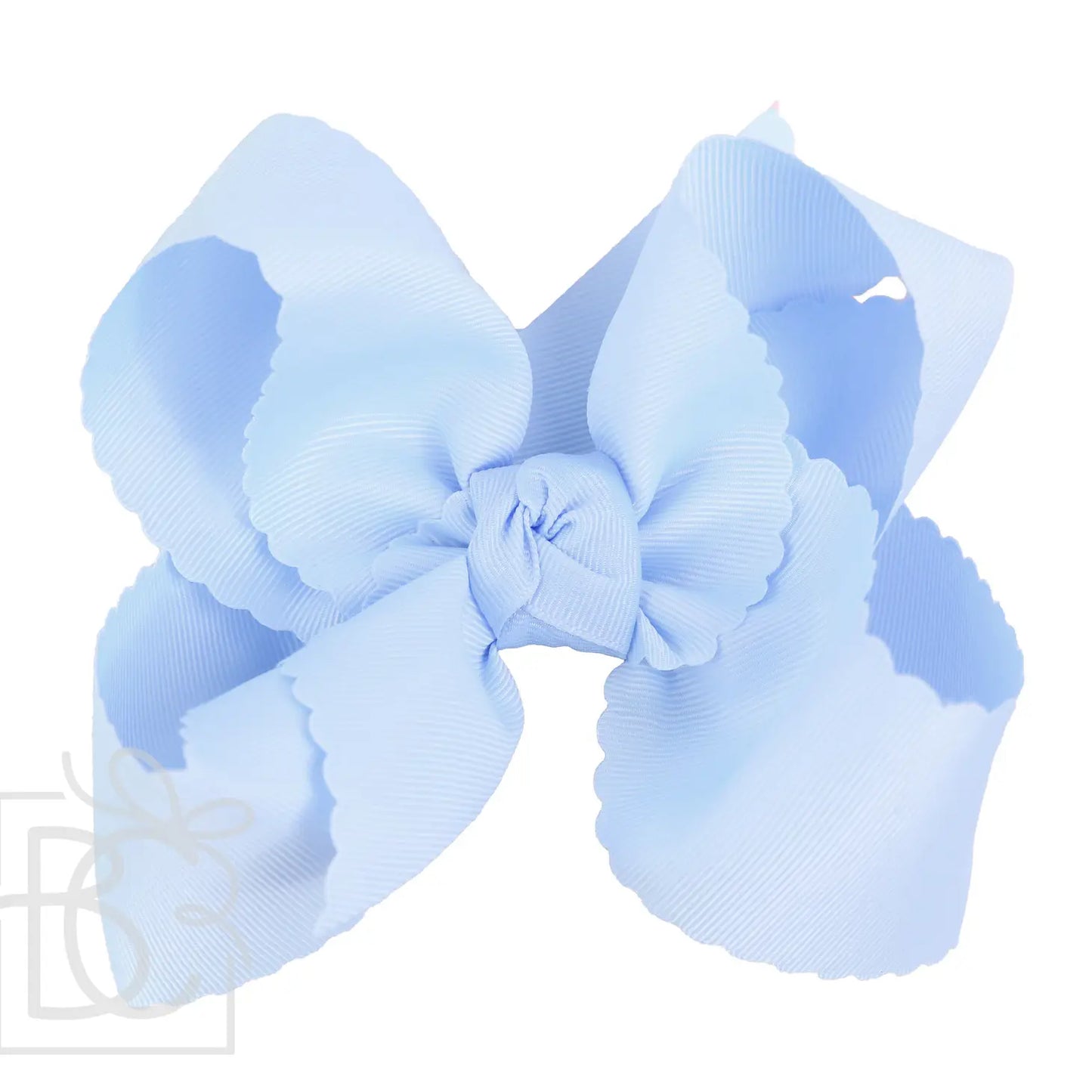 6.5" Scalloped Edge Grosgrain Bow-Millennium Blue