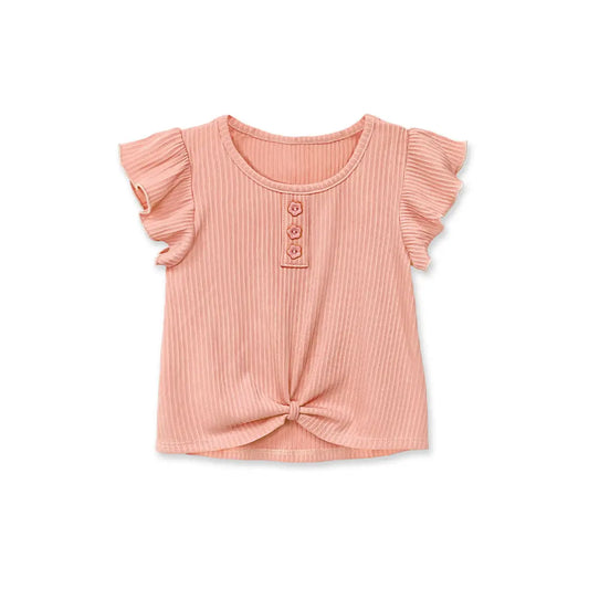 Ribbed Knot Top - Blush