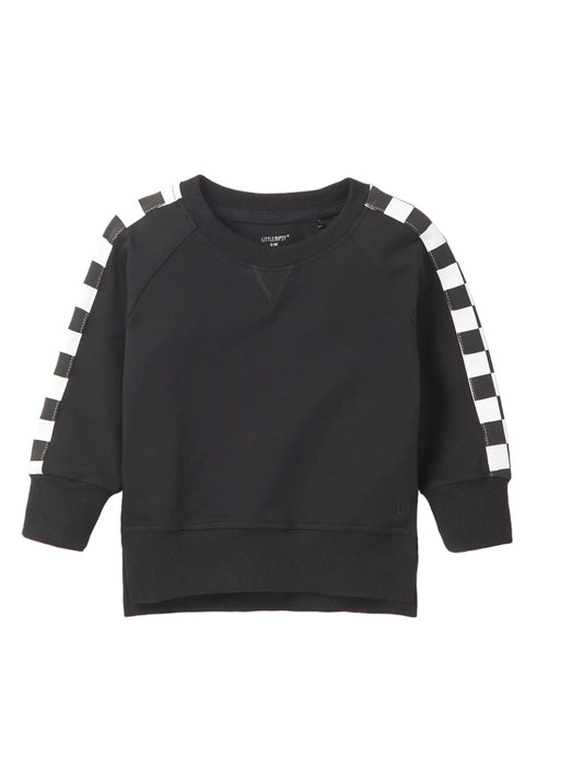 Side Check Black Pullover