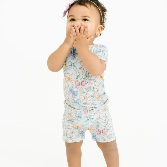 Spring Bows Bamboo Shorts Set