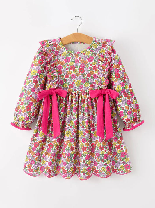 Hot Pink Floral Dress