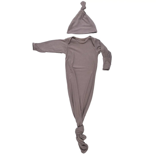 Cocoa Brown Knotted Gown and Hat