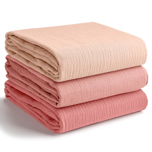 Muslin Swaddle Blankets Set (3) - Blush