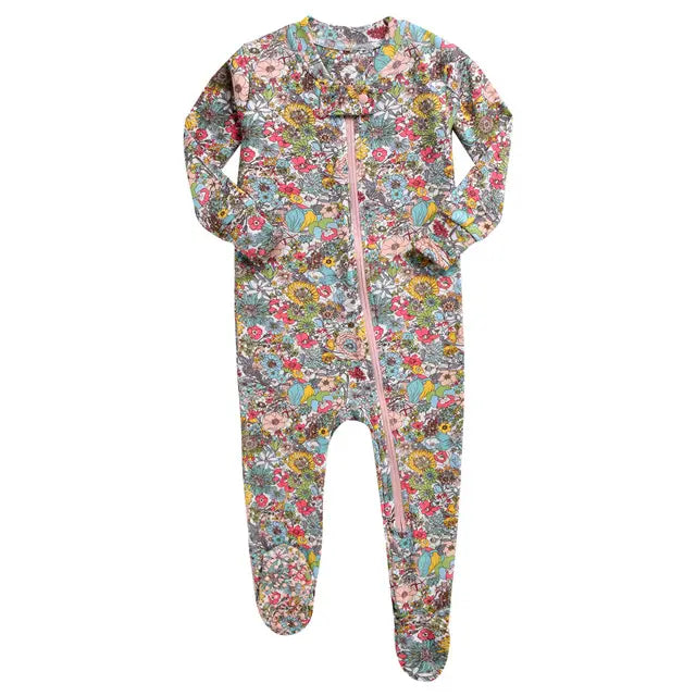 Floral Baby Footie