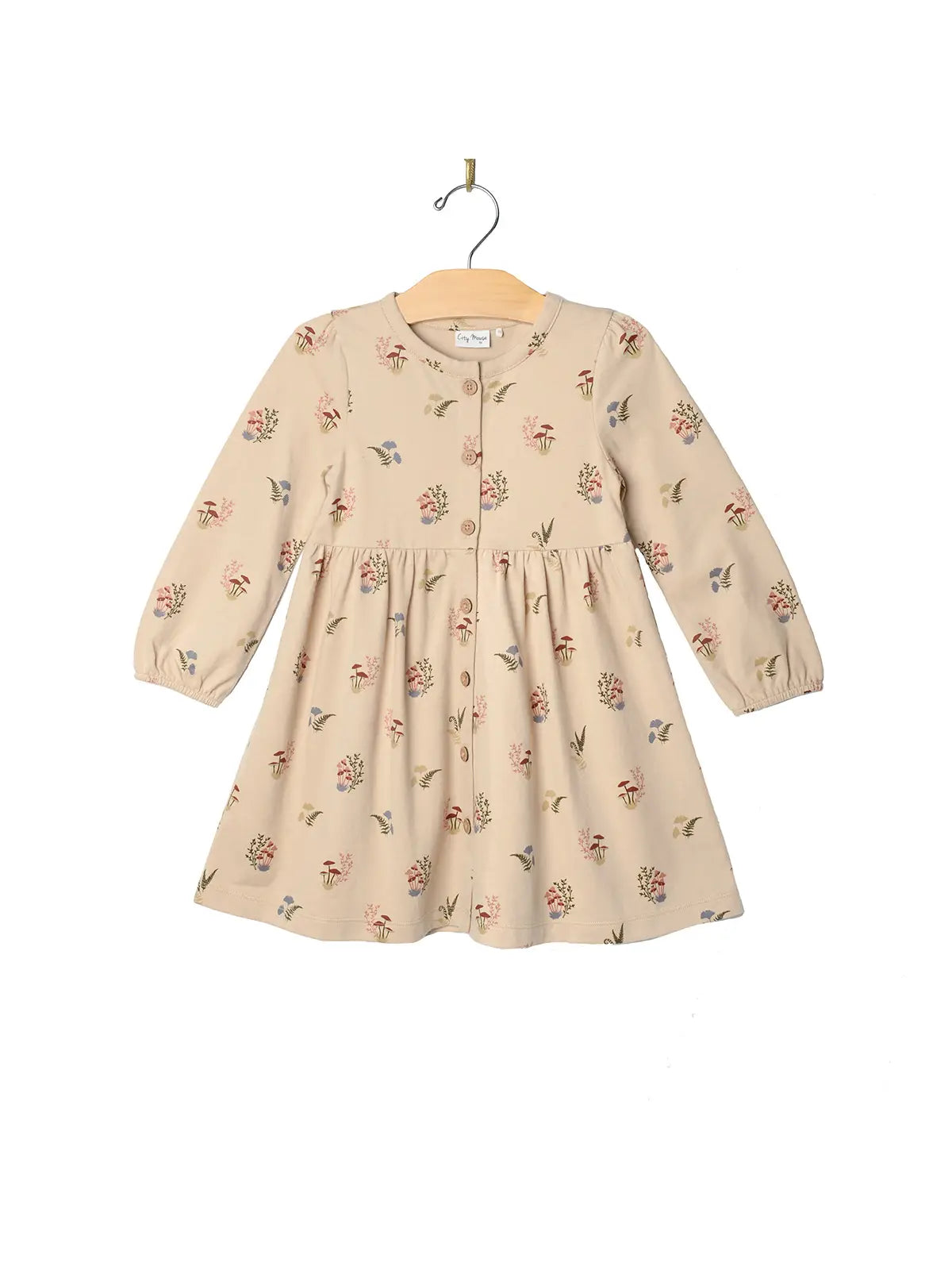 Button Down Dress-Mushrooms