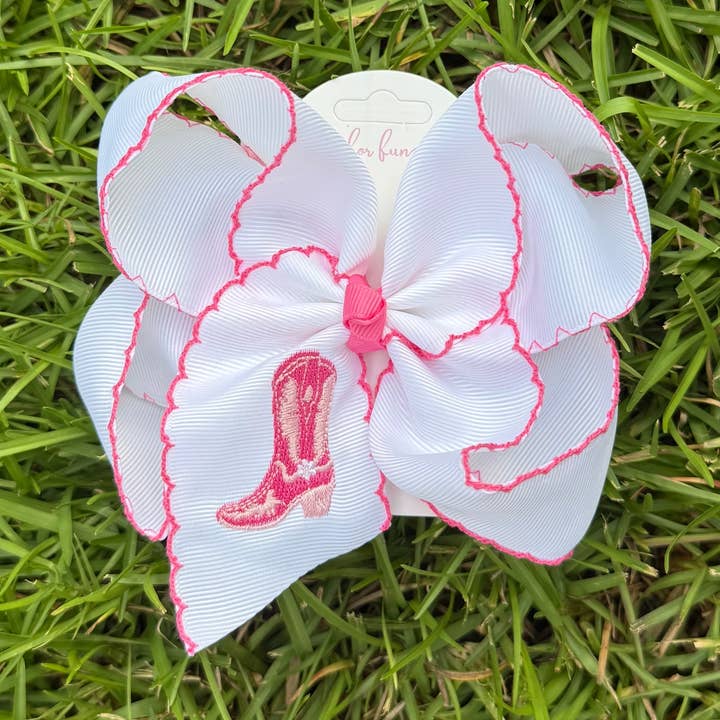 Cowgirl Boot Embroidered Bow