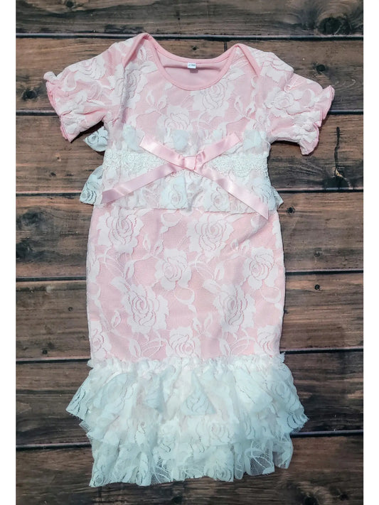Ruffle Sack Gown - Pink