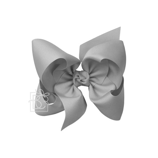 7.5" Grey Grosgrain Bow