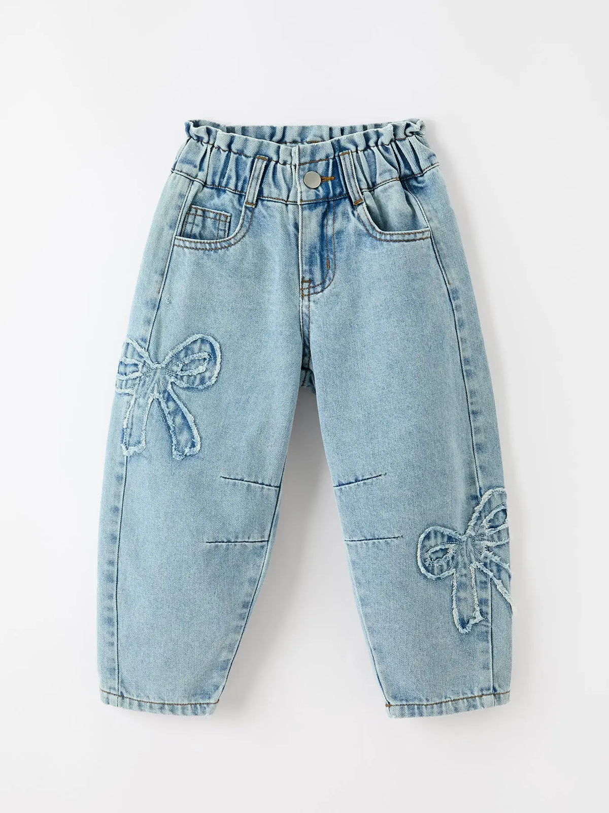 Light Wash Bow Barrel Jeans