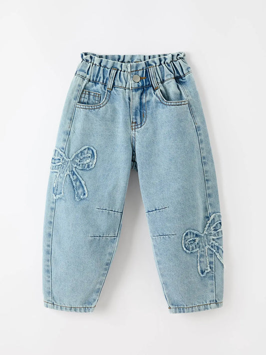 Light Wash Bow Barrel Jeans
