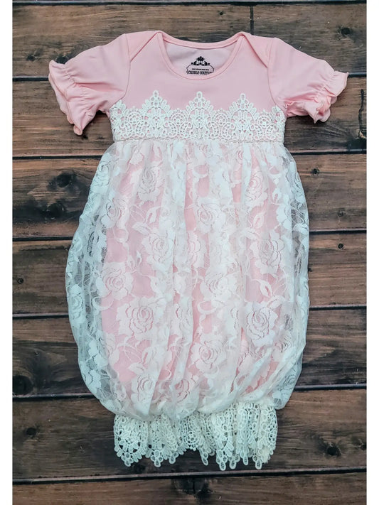 Bubble Sack Gown - Pink