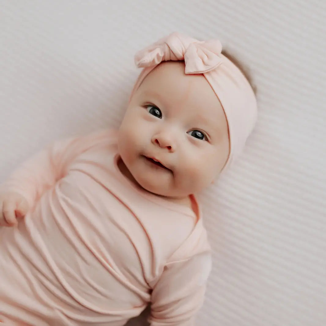 Heavenly Pink Knotted Gown and Headband