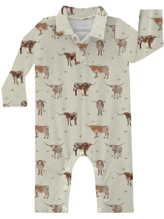 Longhorn Cows Polo Romper