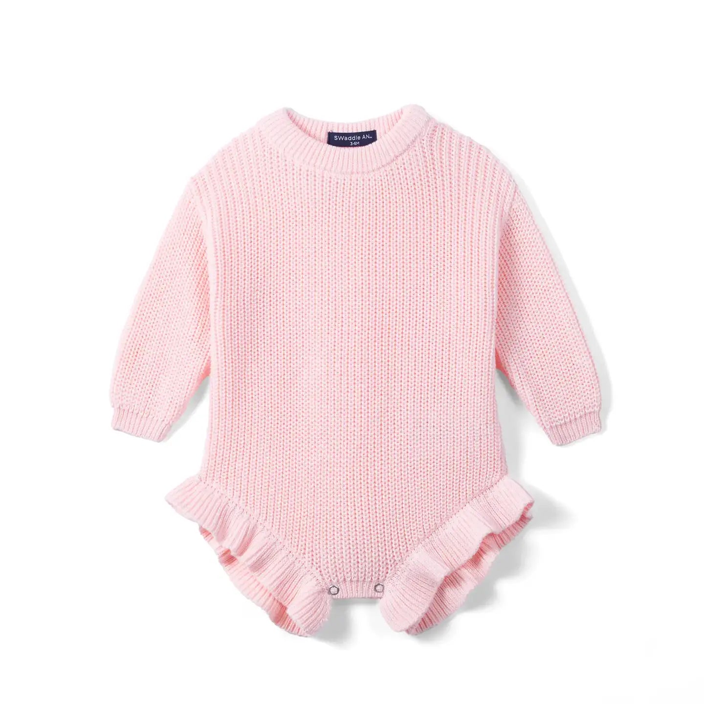 Pink Ruffle Sweater Romper