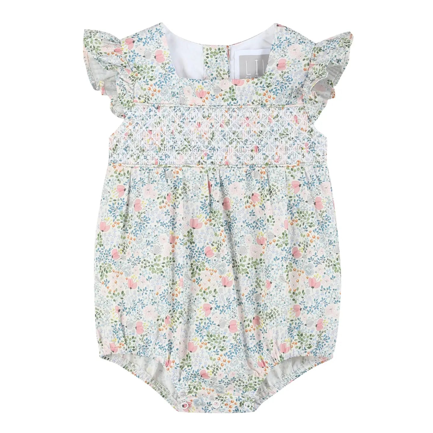 Pink Floral Smock Romper