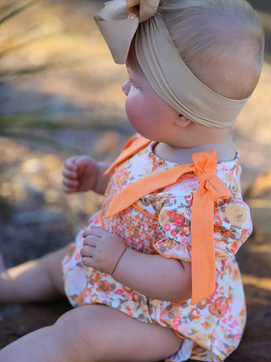 Peach Floral Smock Bubble
