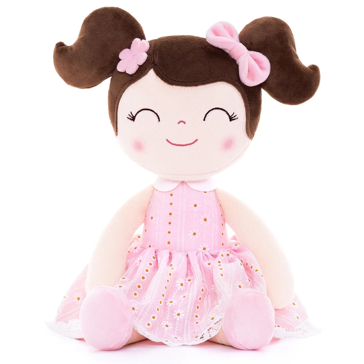 Light Pink Doll - Brown Hair