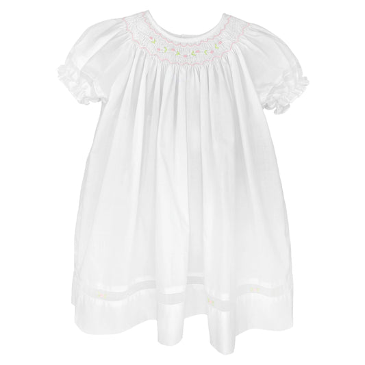 Smocked Daygown - White