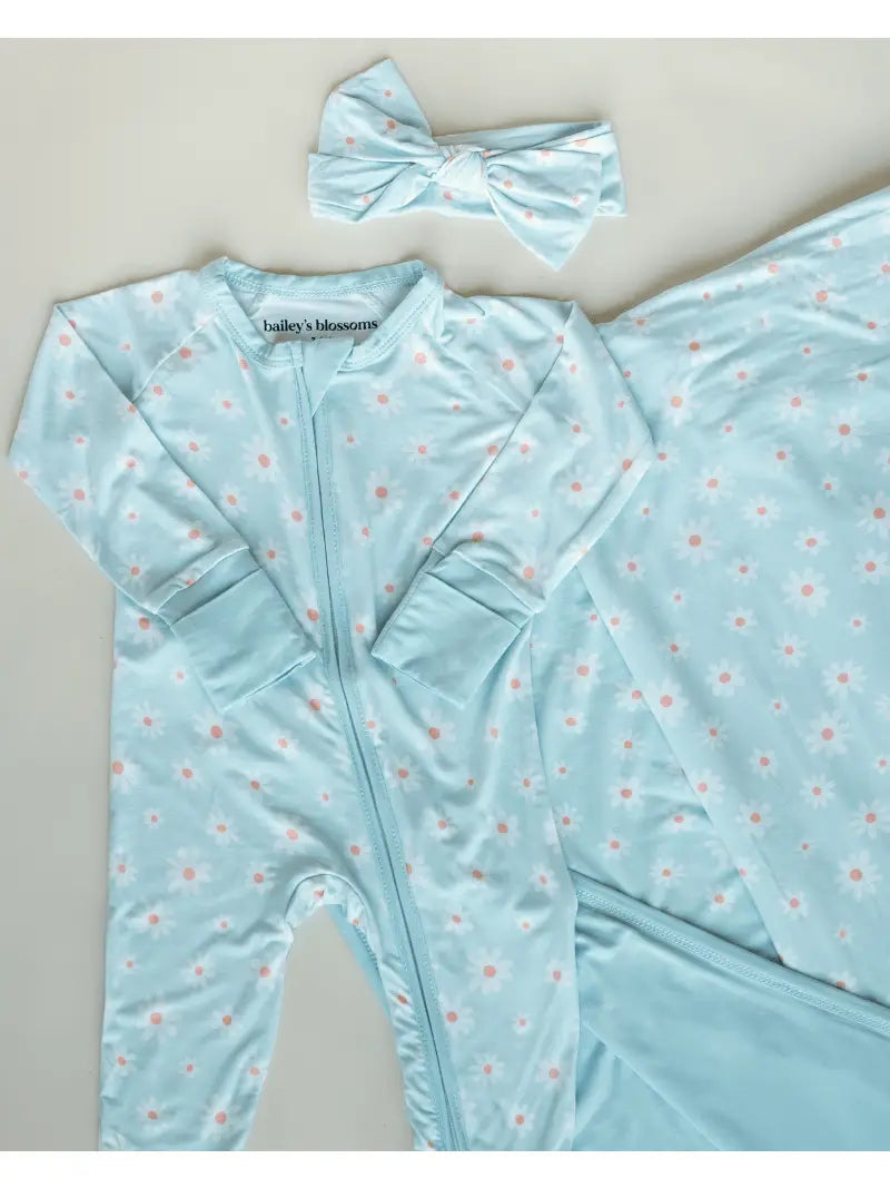 Sara Zip Sleeper - Mint Daisy