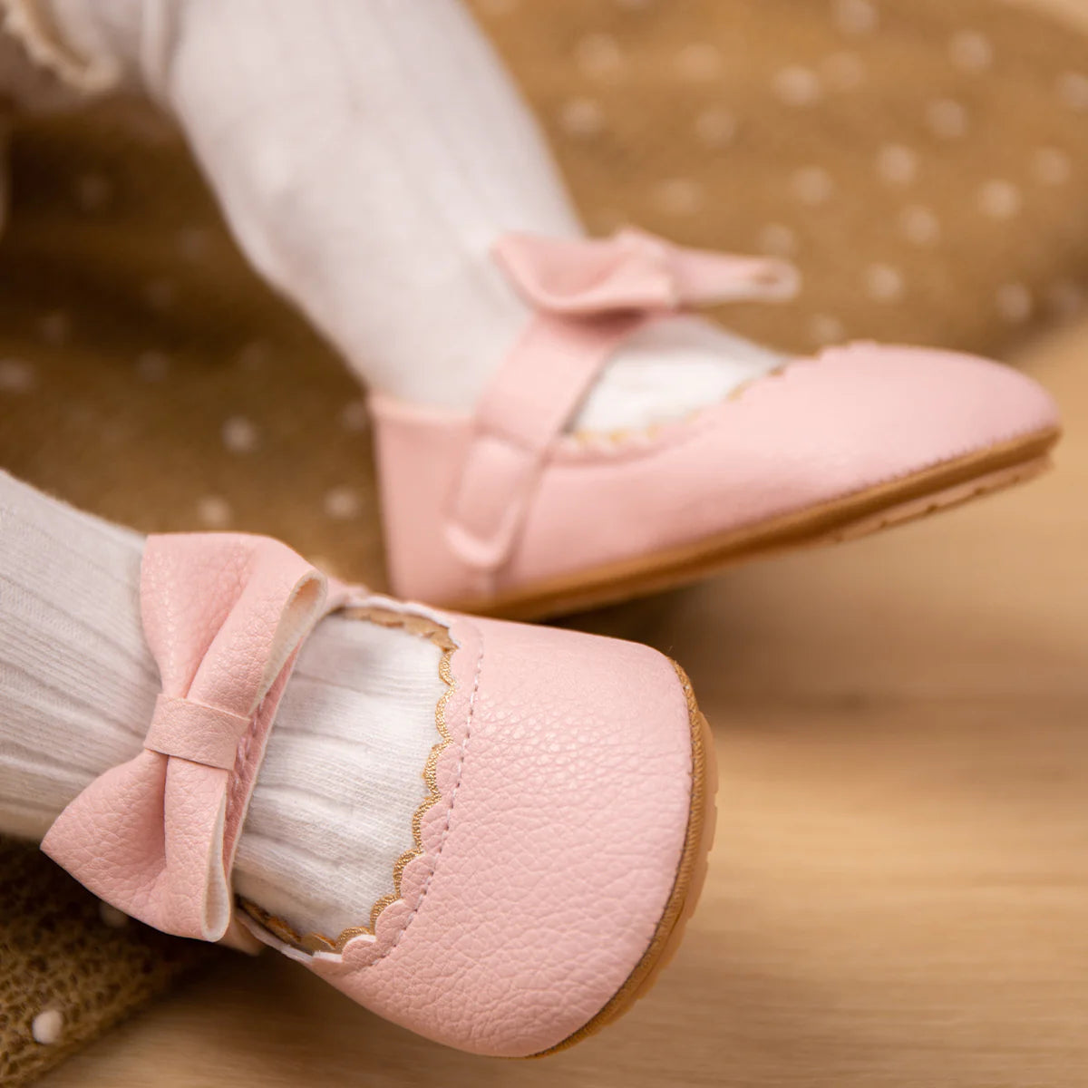 Pink Bow Baby Shoes