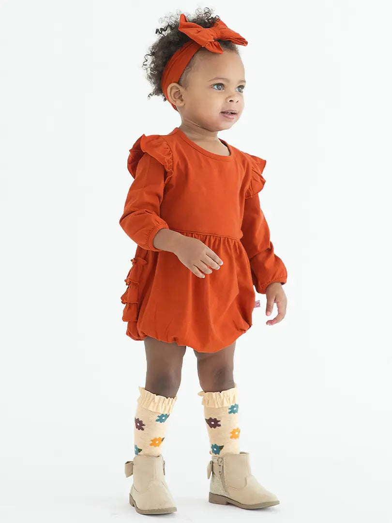 Rust Flutter Bubble Romper