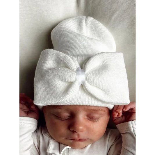 Baby's First Hat-Warm White Bow