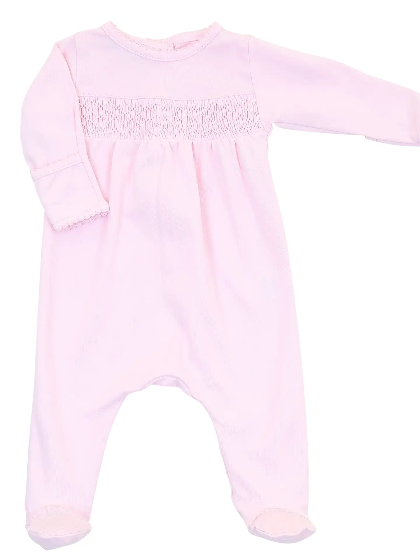 Solid Pink Smocked Footie