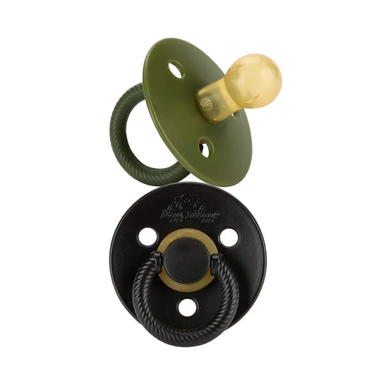 Itzy Soother Natural Rubber Paci Set - Camo/Midnight