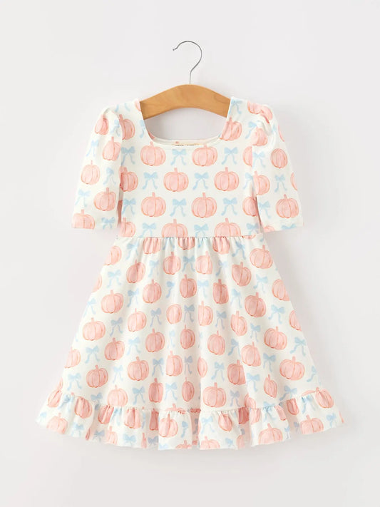 Pumpkin Ruffle Twirl Dress