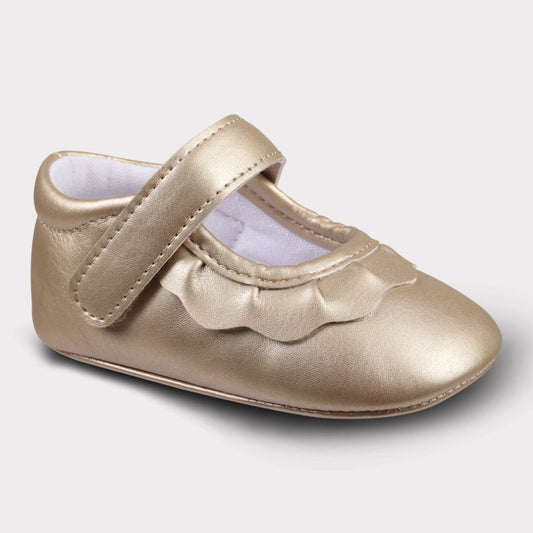 Amina Crib Shoe Gold