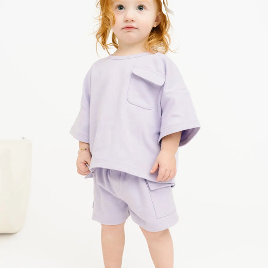 Slouchy Cargo Set - Lilac