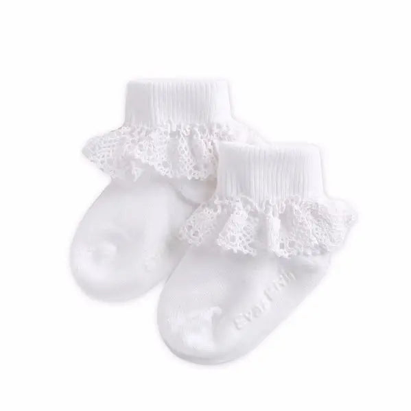 Frill Ankle Socks - White