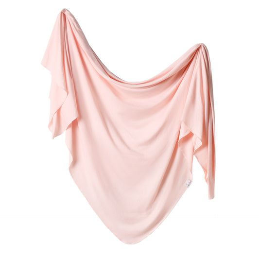 Copper Pearl Knit Swaddle Blanket - Blush