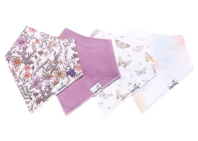 Copper Pearl Bandana Bib Set (4-pack) - Flora