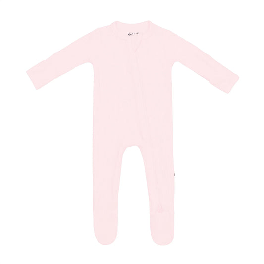 Kyte Ribbed Zippered Footie - Sakura