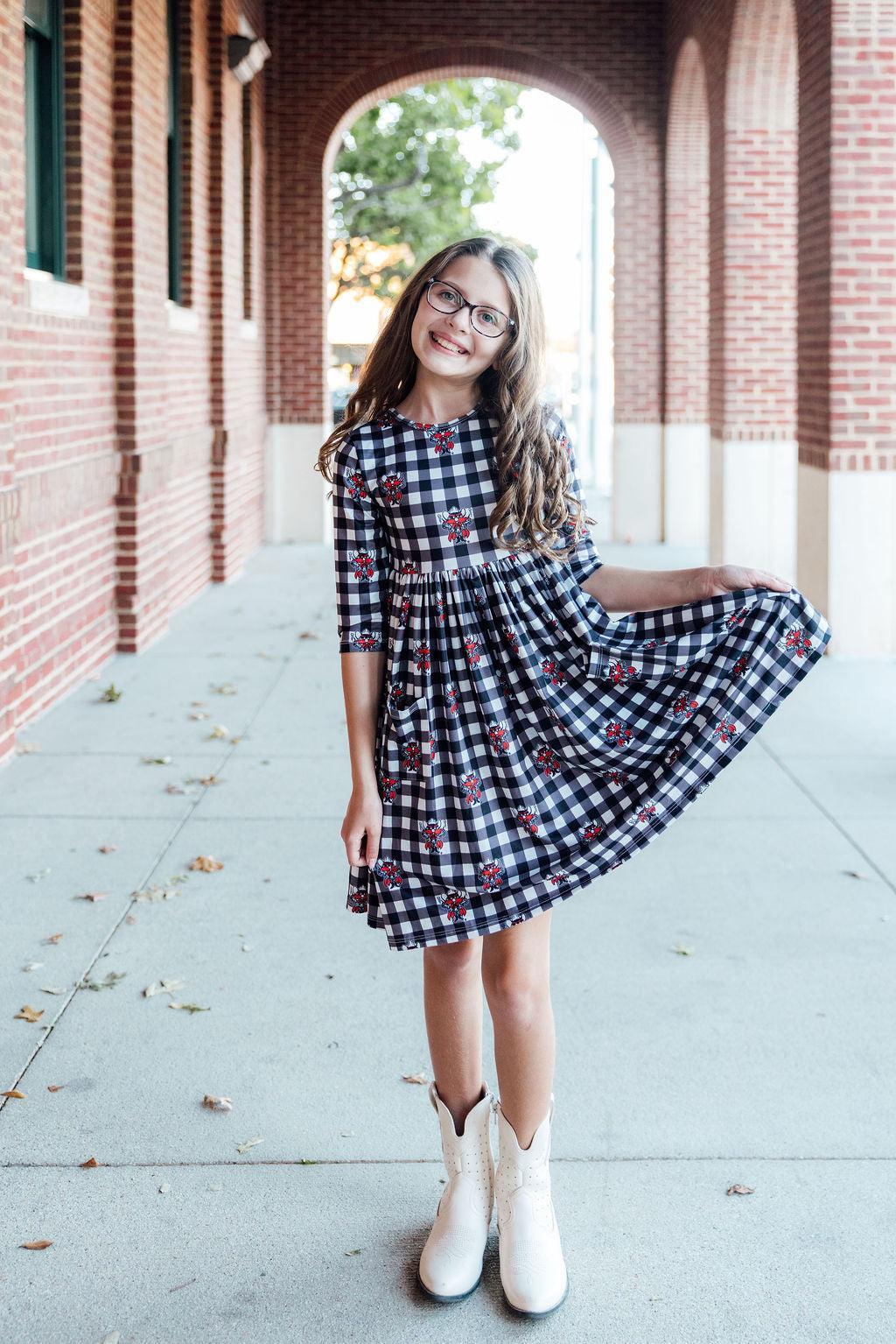 Texas Tech Plaid Raider Red Twirl Dress