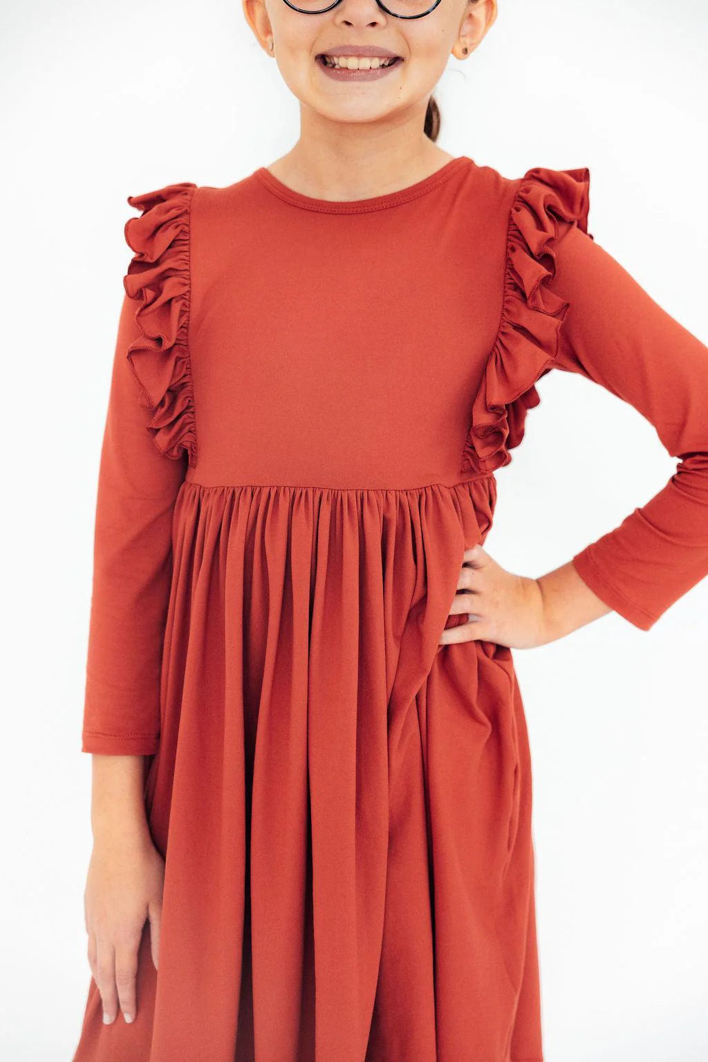Pumpkin Spice Ruffle Twirl Dress