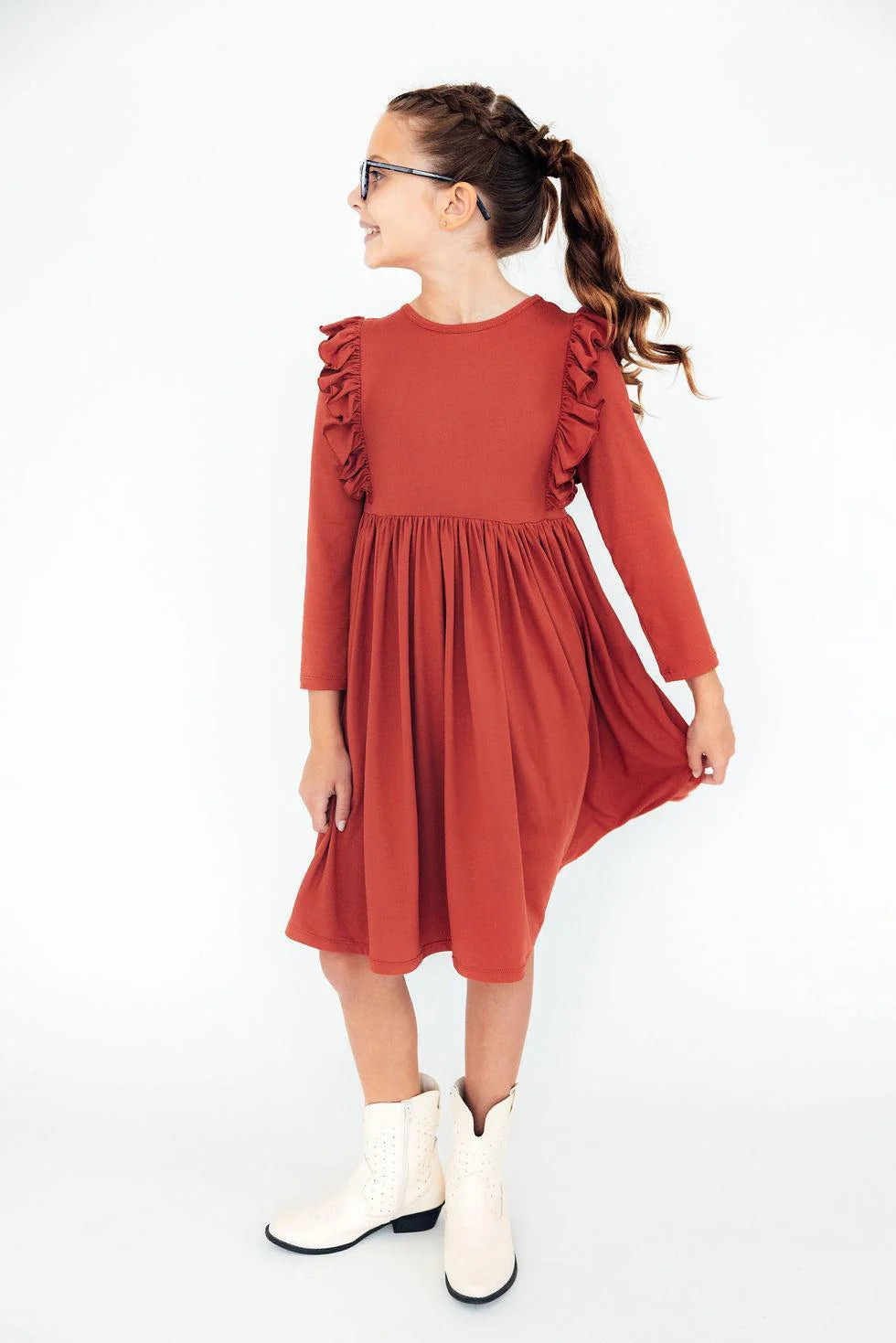Pumpkin Spice Ruffle Twirl Dress