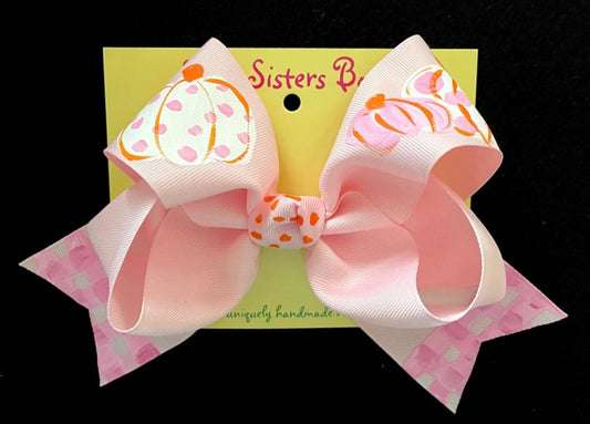 Hand Painted Pretty Pumpkin Bow