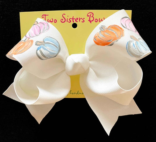 Hand Painted Pumpkin Collage Bow
