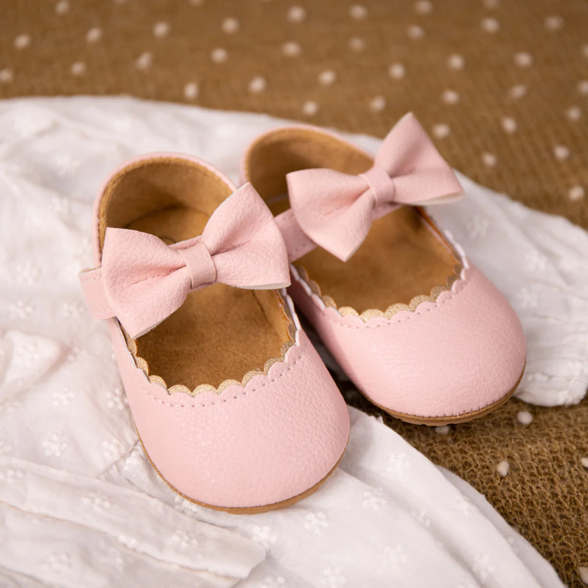 Pink Bow Baby Shoes