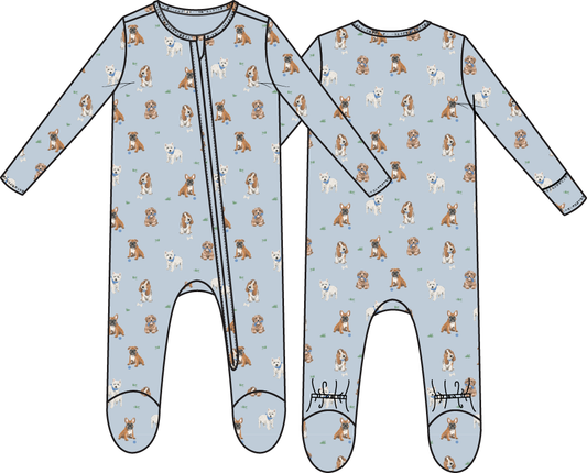 Bestie Dogs Zipper Footie