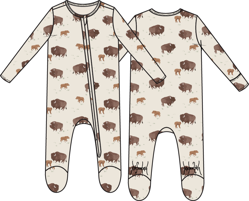 American Buffalo Zipper Footie