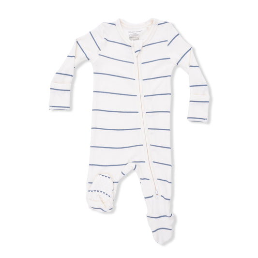 Vintage Stripe Zipper Footie