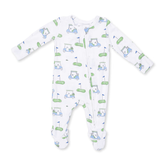 Golf Carts Blue Zipper Footie