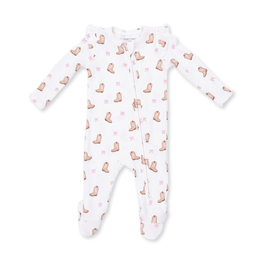 Mini Cowgirl Boots Zipper Footie