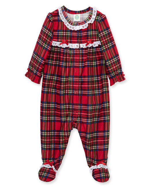 Plaid Lace Footie